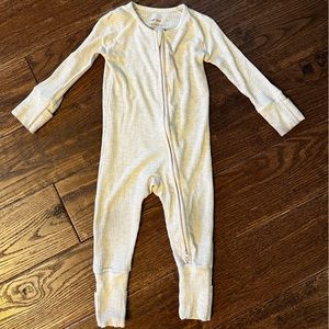 Little Sleepies oatmeal ribbed zippy 3-6 GUC